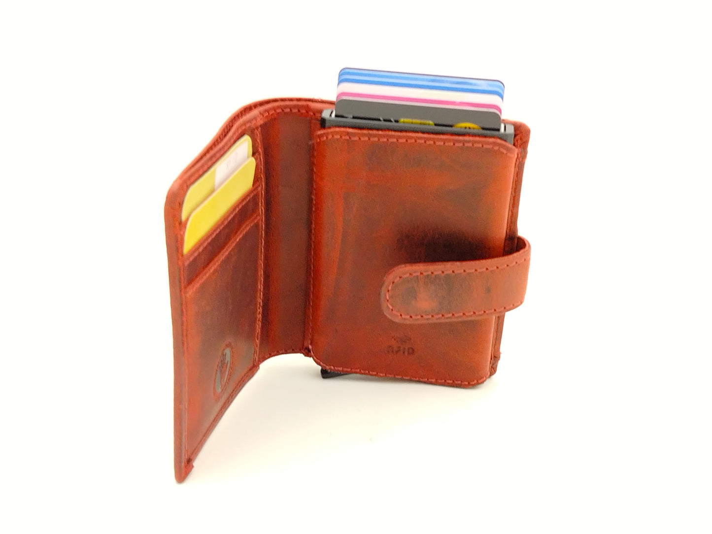 Vintage original RFID card slider coin rusty red