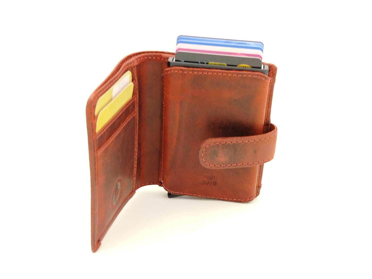 Vintage original RFID card slider coin rusty red