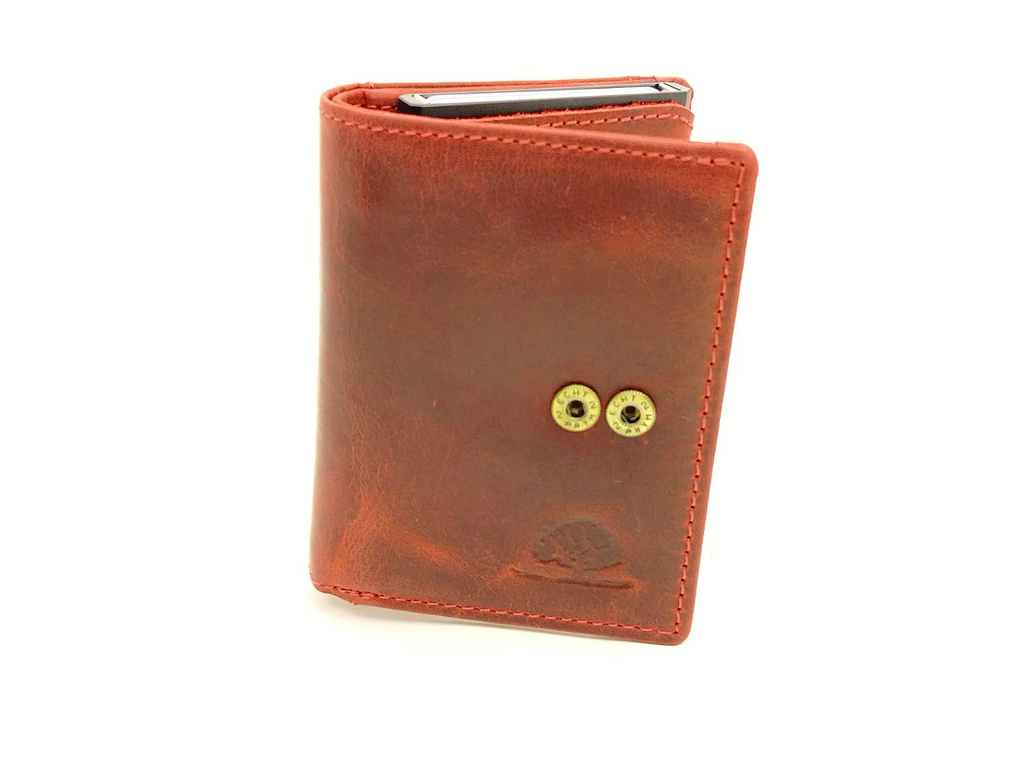 Vintage original RFID card slider coin rusty red