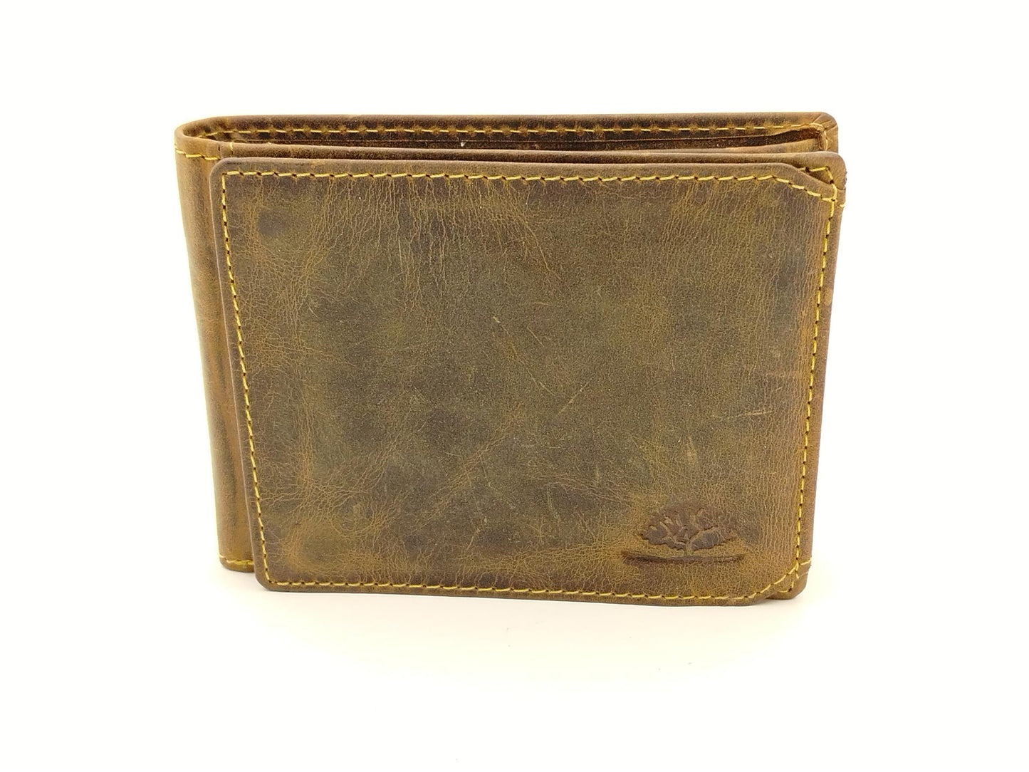 Herren Geldbörse Leder Vintage – klassische Scheintasche mit 2 Scheinfächern, Kartenfächern & Münzfach