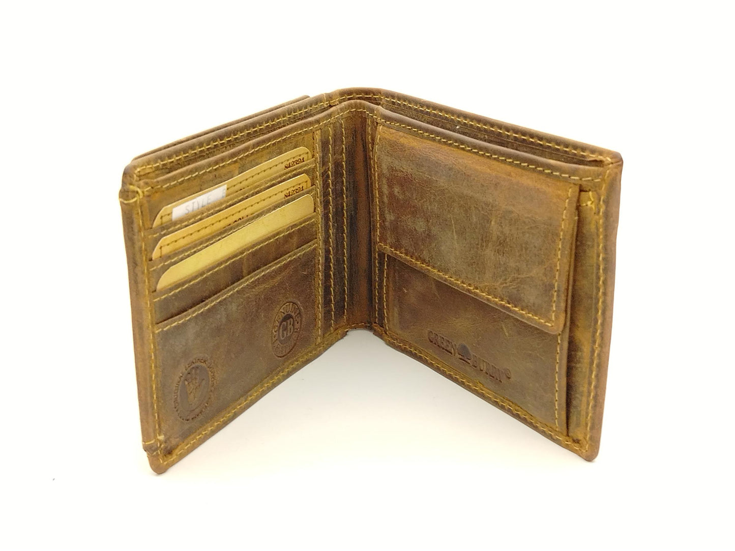 Herren Geldbörse Leder Vintage – klassische Scheintasche mit 2 Scheinfächern, Kartenfächern & Münzfach