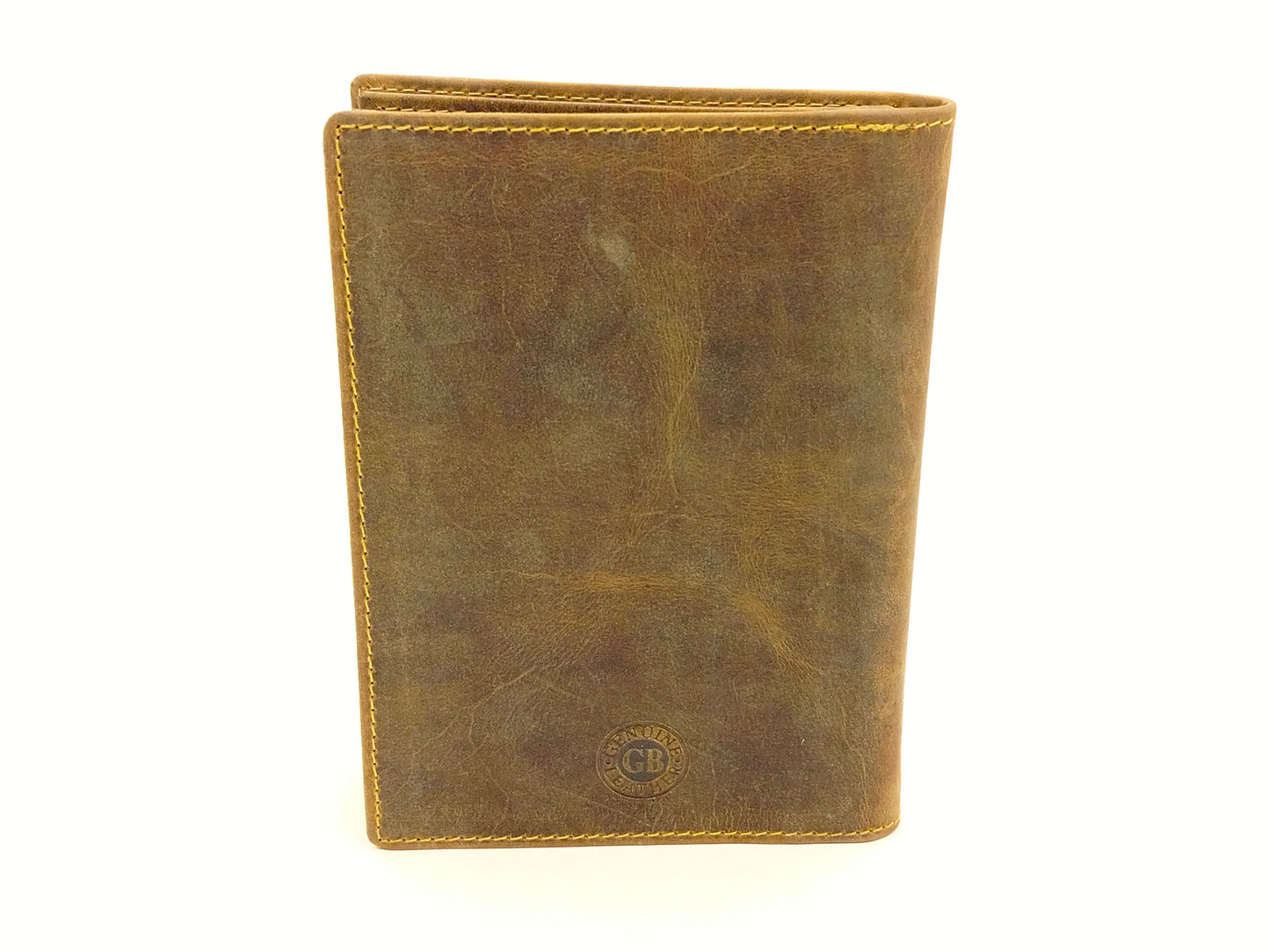 Vintage Ausweismappe Karpfen braun Leder 12x16,5cm