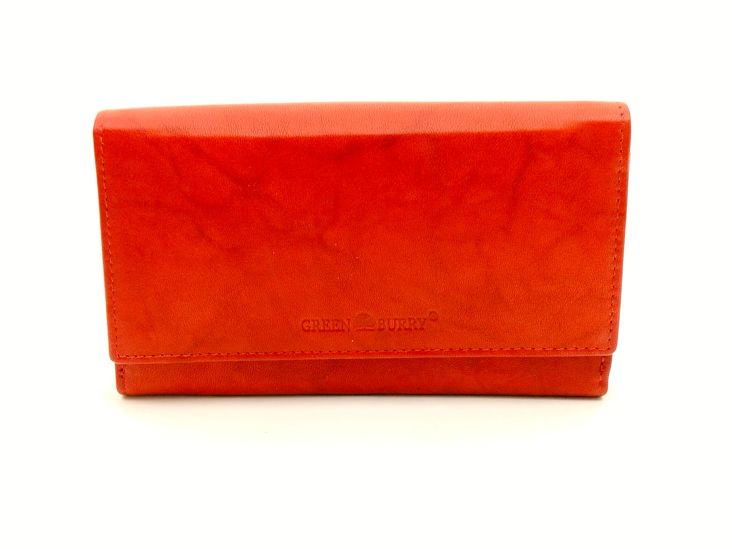 Leder Geldbörse Damen rot RFID – Bügelbörse im Querformat mit Reißverschlussfach – sichere Damenbörse aus Leder Greenburry