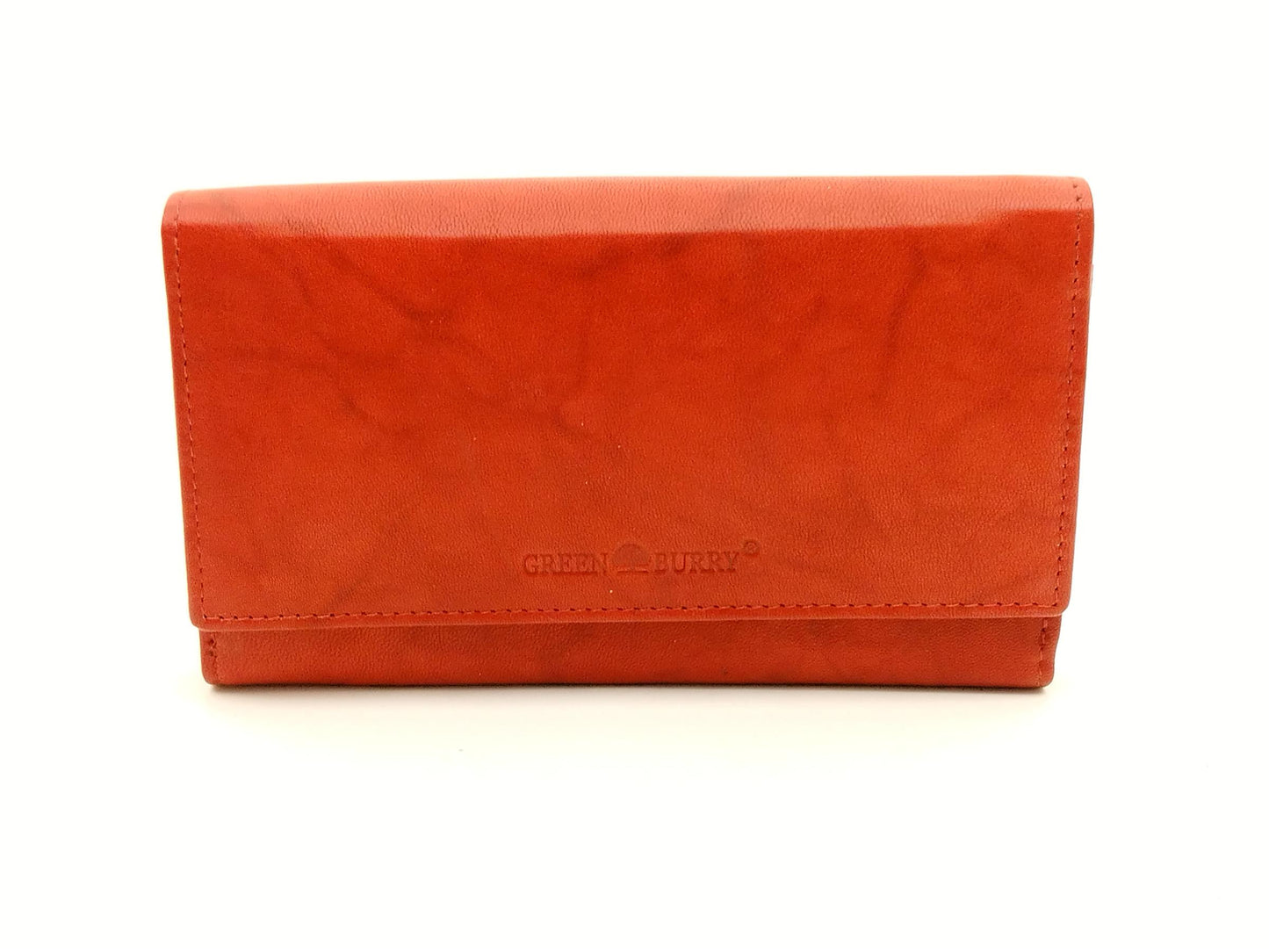 Leder Geldbörse Damen rot RFID – Bügelbörse im Querformat mit Reißverschlussfach – sichere Damenbörse aus Leder Greenburry