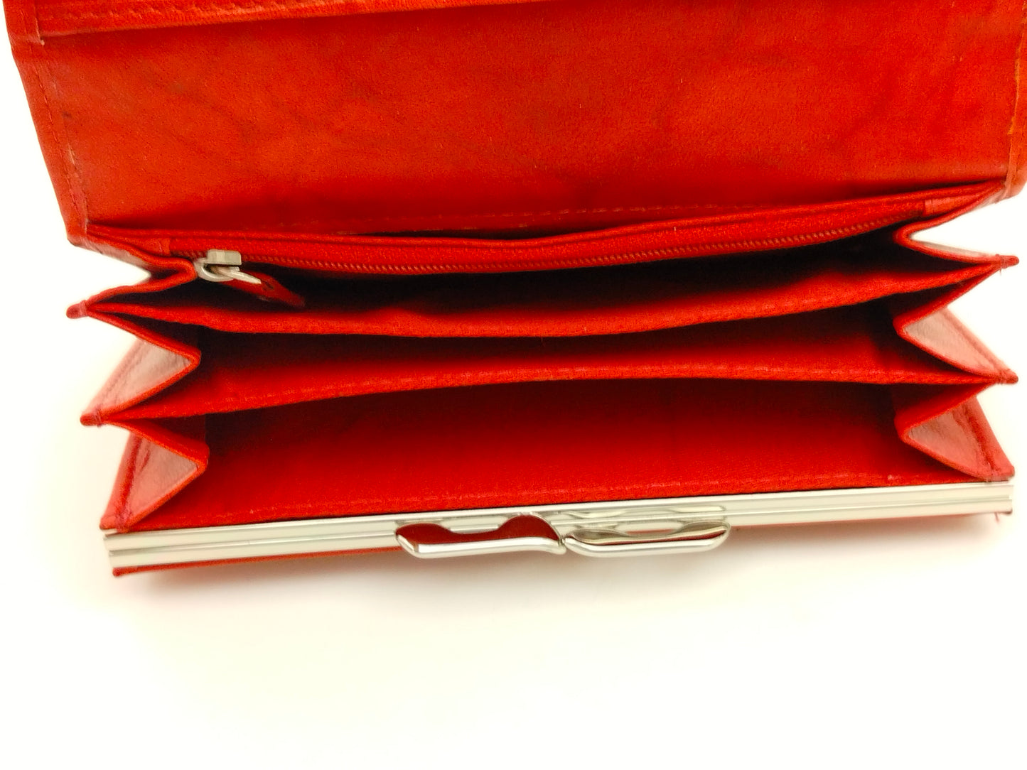 Leder Geldbörse Damen rot RFID – Bügelbörse im Querformat mit Reißverschlussfach – sichere Damenbörse aus Leder Greenburry