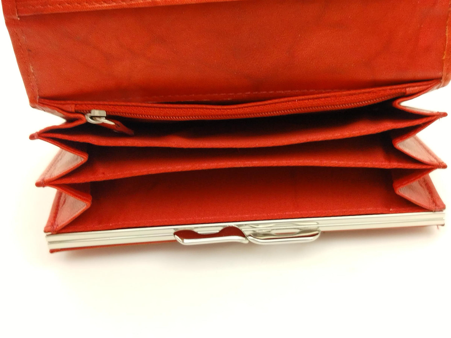 Leder Geldbörse Damen rot RFID – Bügelbörse im Querformat mit Reißverschlussfach – sichere Damenbörse aus Leder Greenburry