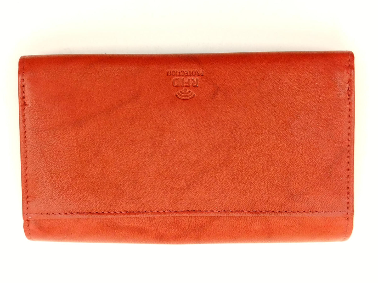 Leder Geldbörse Damen rot RFID – Bügelbörse im Querformat mit Reißverschlussfach – sichere Damenbörse aus Leder Greenburry