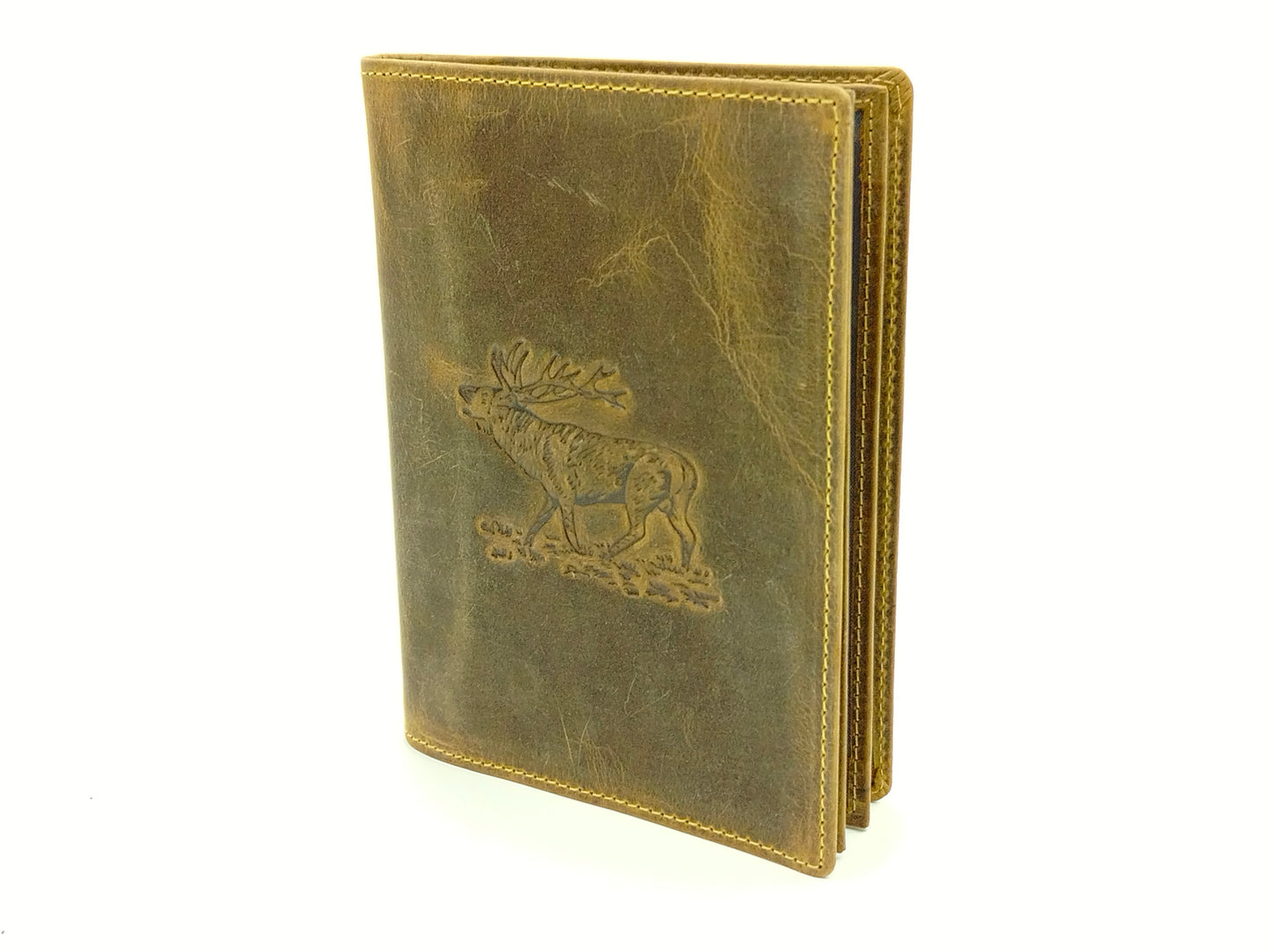 große Jagd Ausweismappe Hirsch 11,5x16 cm braun