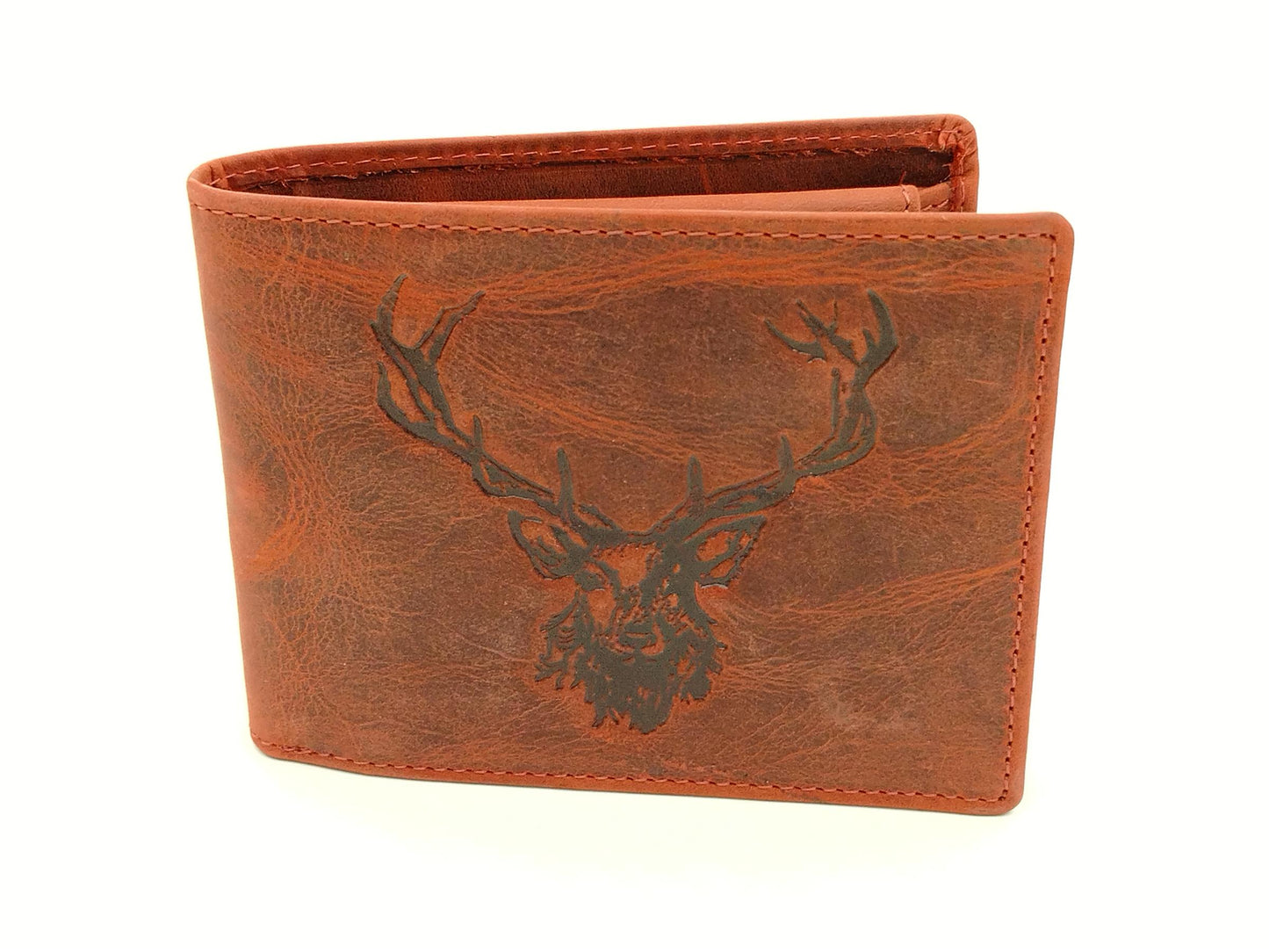 Leder Geldbörse Herren Vintage braun – 2-teilige Scheintasche mit Kartenfächern – handgefertigte Herrenbörse Royal Stag