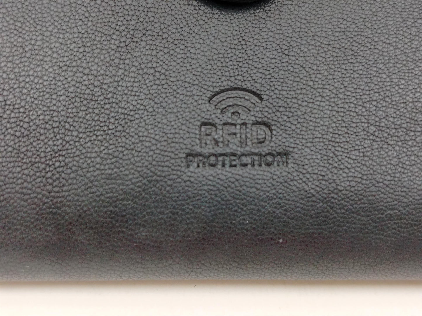 Leder Geldbörse Damen schwarz RFID – kleine Damenbörse im Querformat mit Druckknopf – sichere Leder Geldbörse Greenburry