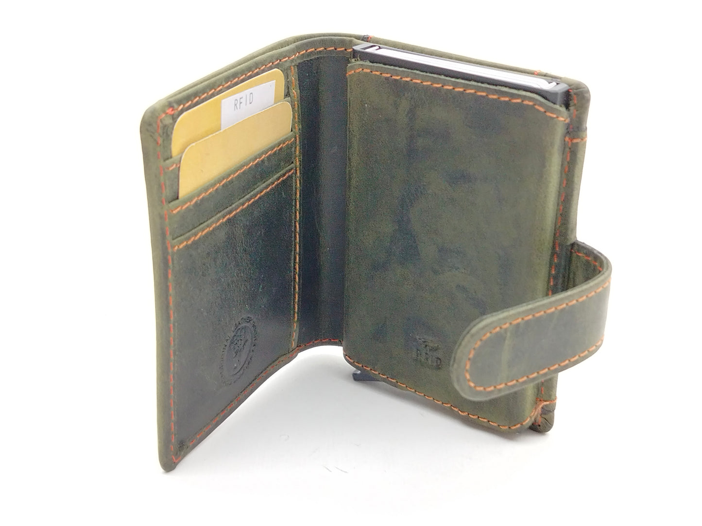 Vintage original RFID card slider coin green/orange