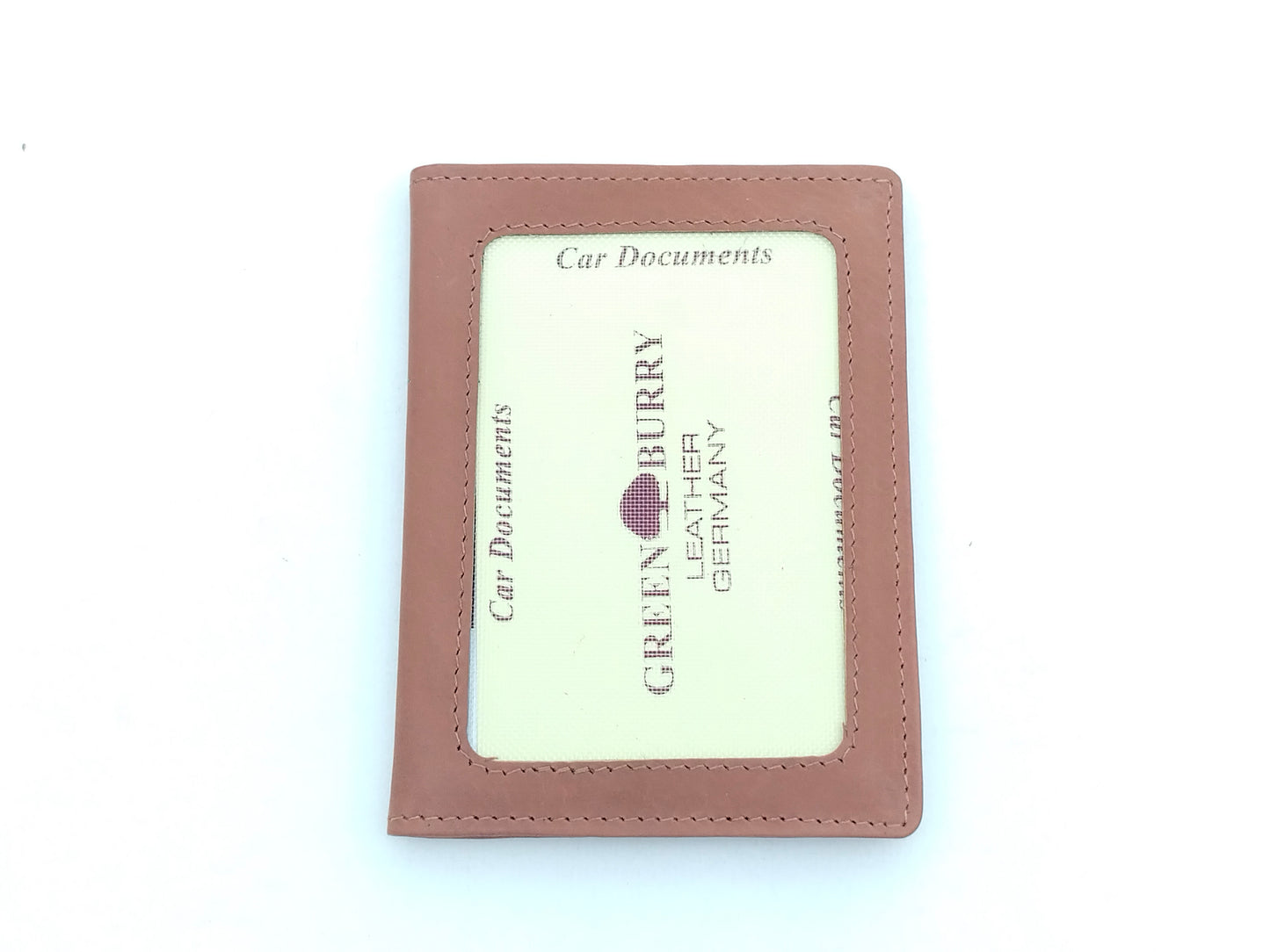Ausweismappe Leder mittelbraun großes Sichtfenster viele Fächer Kartenetui