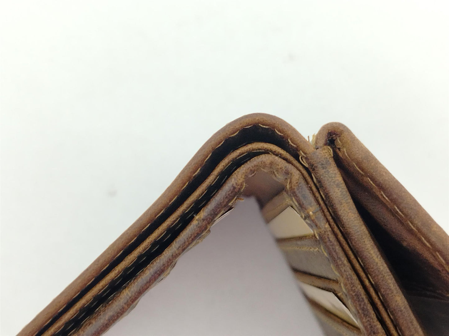 Vintage Leder  XXL Kleingeldfach Geldbörse Wiener Schachtel braun