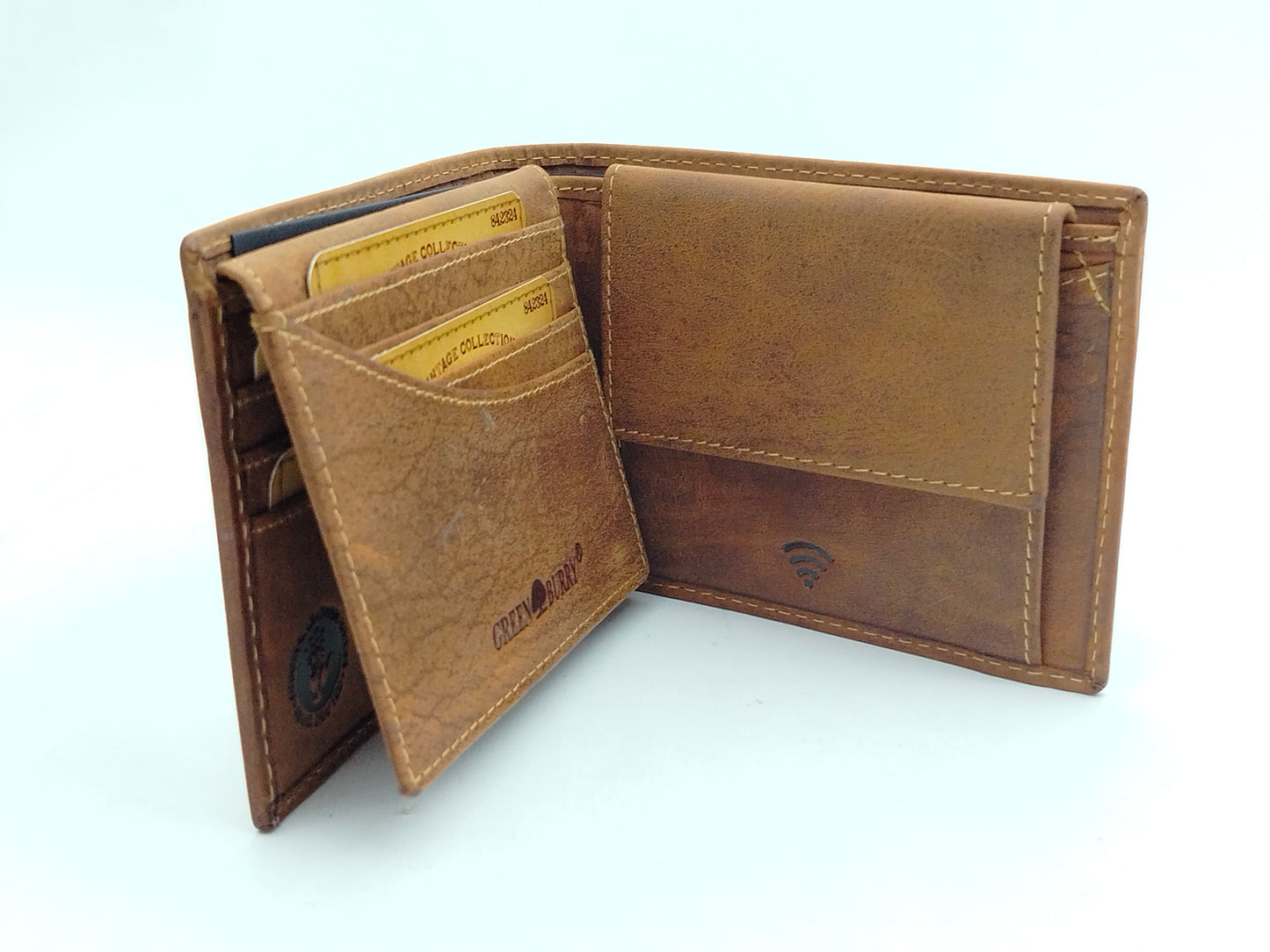 Steinbock Sternzeichengeldbörse Vintage Antikleder braun Steinbockbörse
