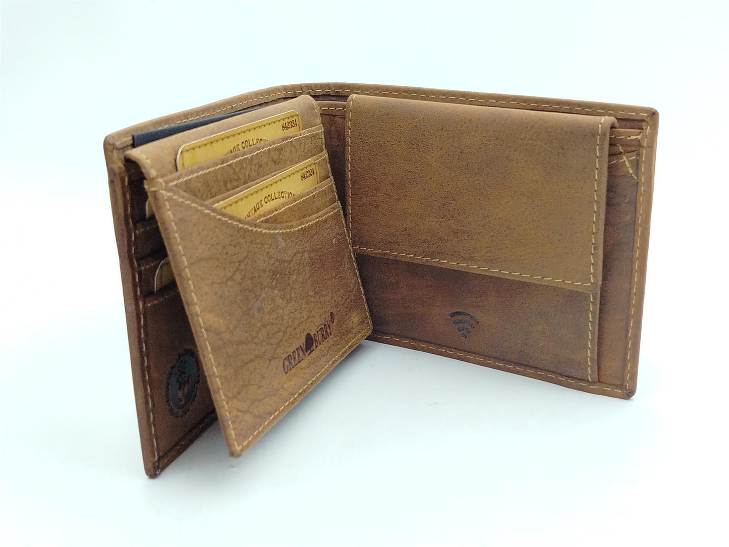 Steinbock Sternzeichengeldbörse Vintage Antikleder braun Steinbockbörse