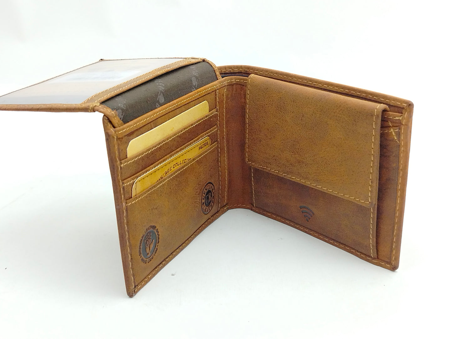 Steinbock Sternzeichengeldbörse Vintage Antikleder braun Steinbockbörse