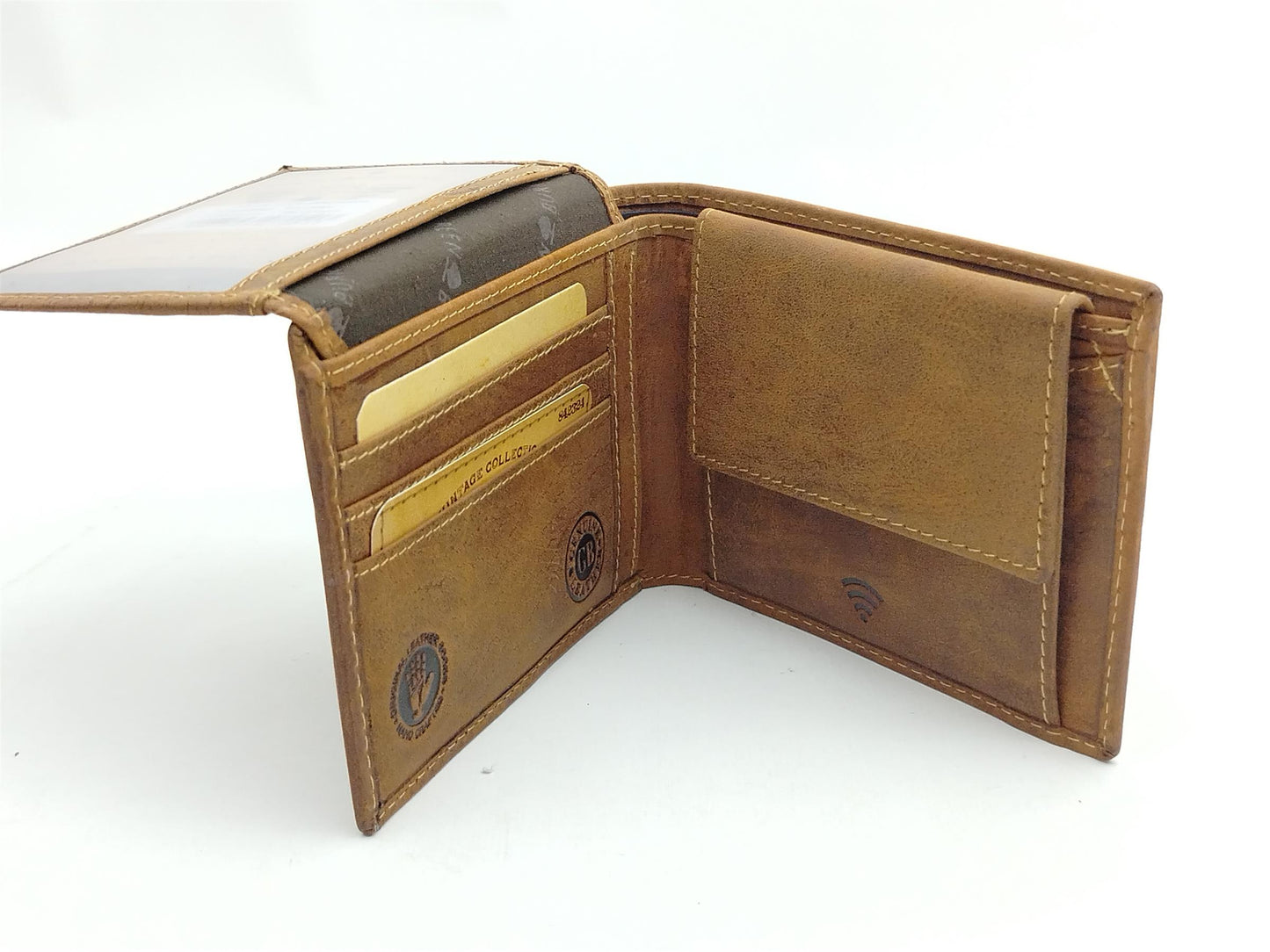 Steinbock Sternzeichengeldbörse Vintage Antikleder braun Steinbockbörse