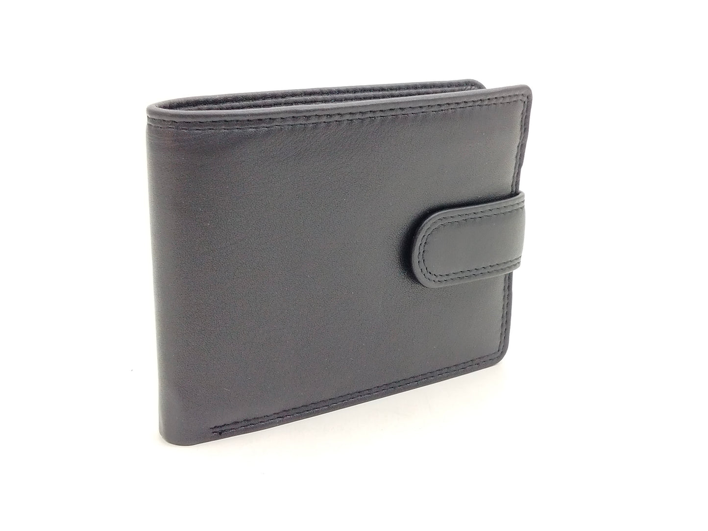 Schwarze Leder Brieftasche mit RFID Ausleseschutz und Münzfach
