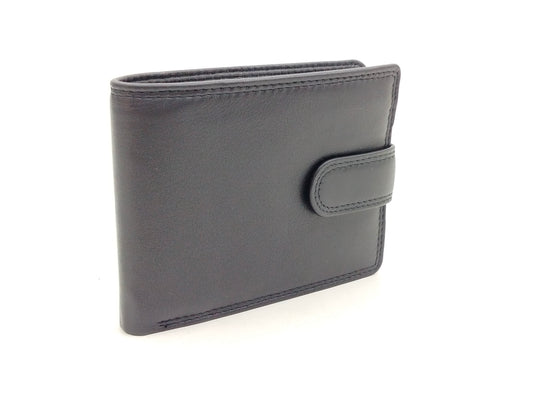Schwarze Leder Brieftasche mit RFID Ausleseschutz und Münzfach