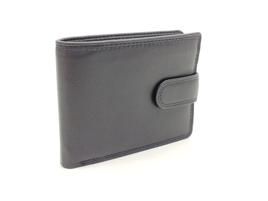 Schwarze Leder Brieftasche mit RFID Ausleseschutz und Münzfach