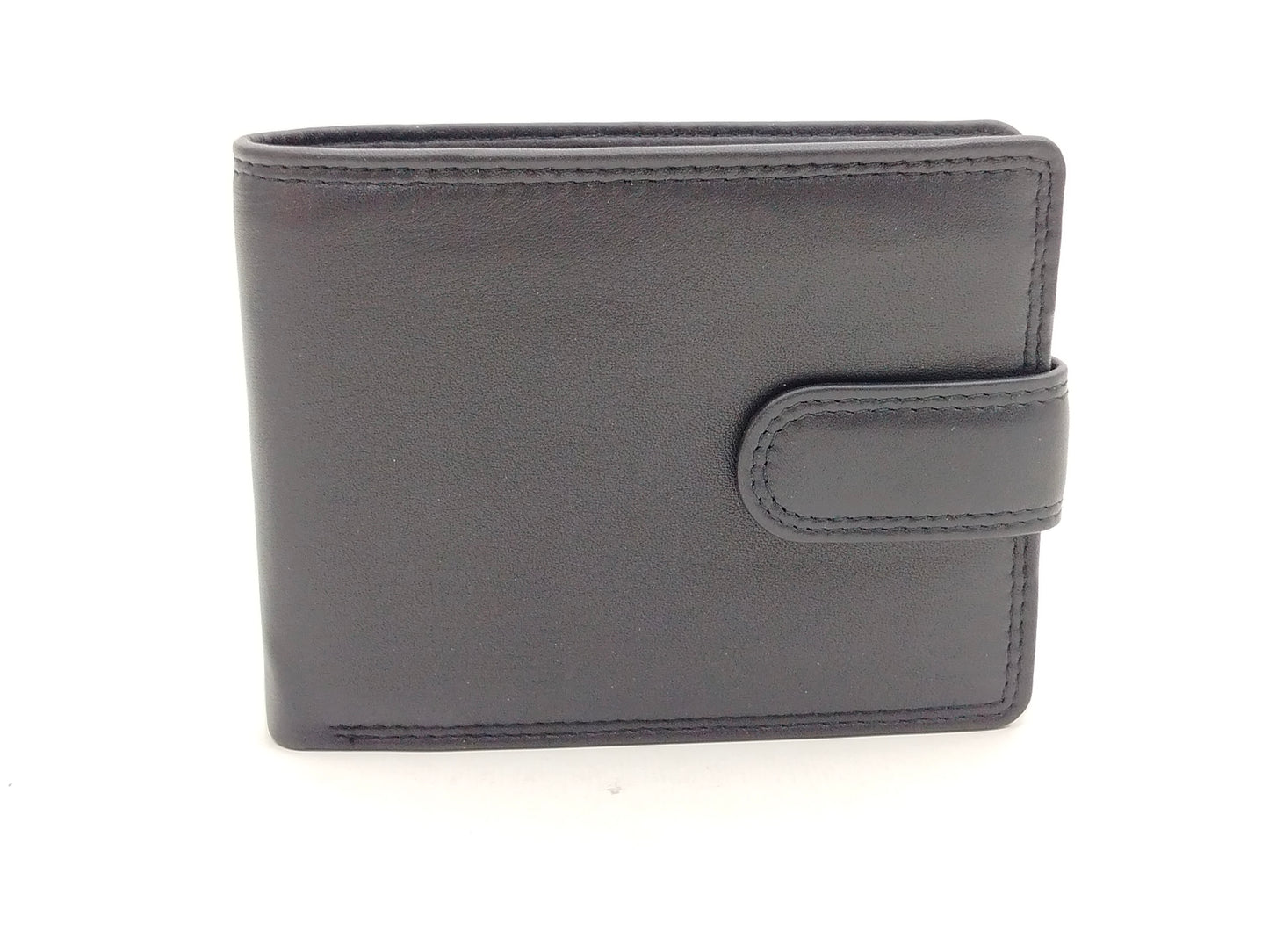 Schwarze Leder Brieftasche mit RFID Ausleseschutz und Münzfach