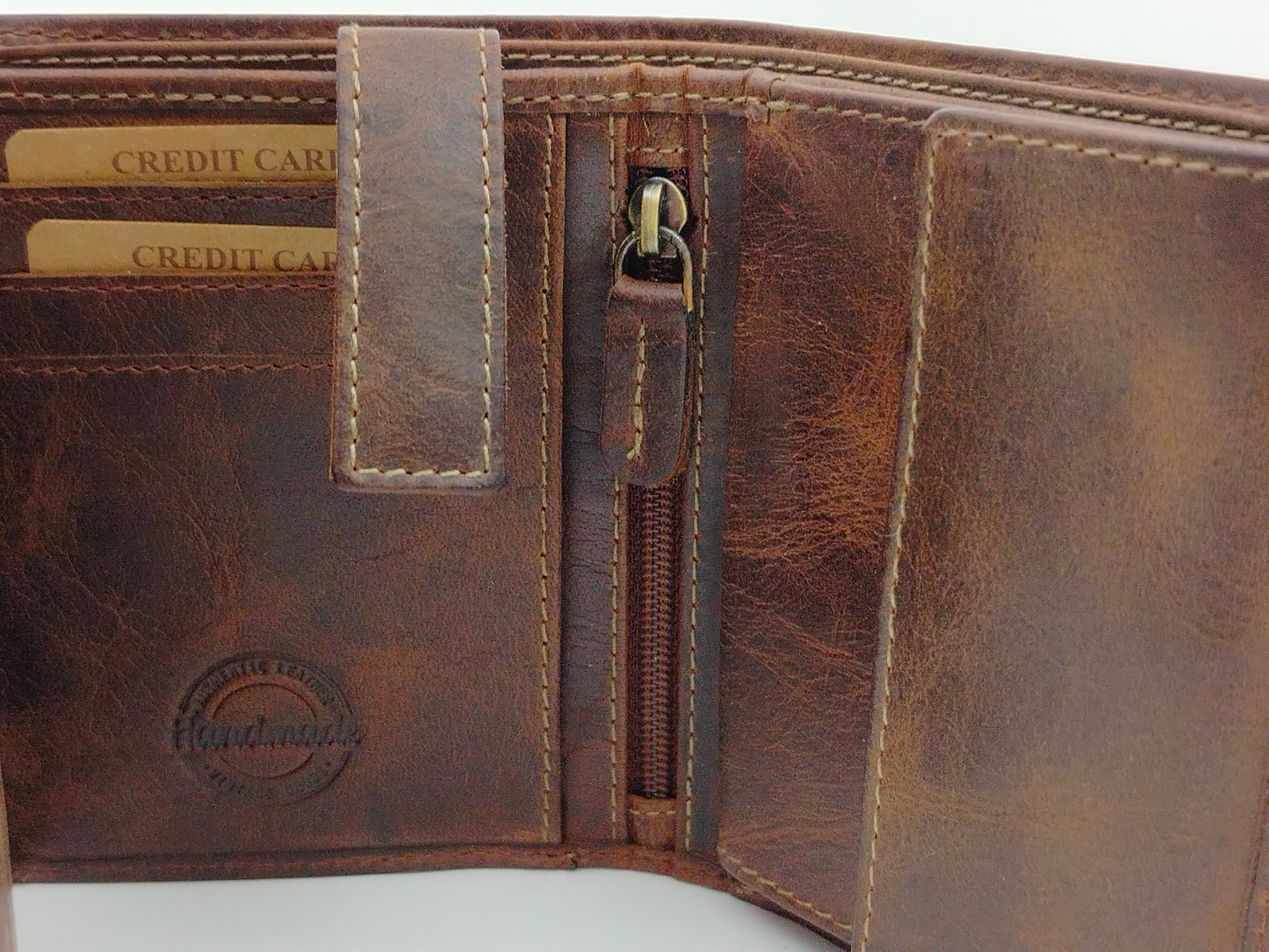 Herren Geldbörse Scheintasche braun Leder Hochformat mit RFID-Schutz