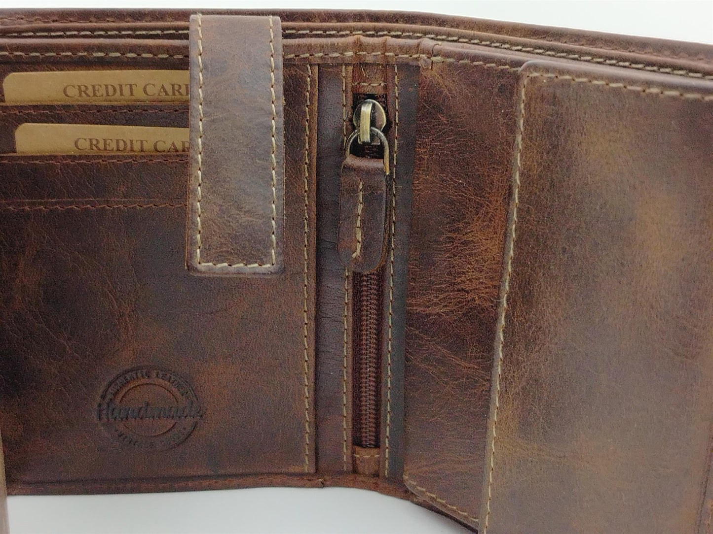 Herren Geldbörse Scheintasche braun Leder Hochformat mit RFID-Schutz