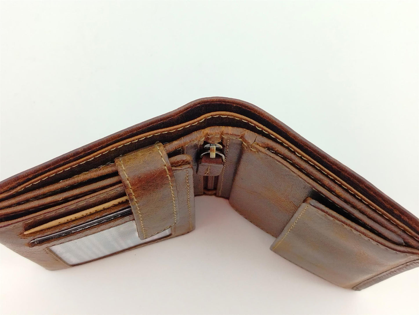 Herren Geldbörse Scheintasche braun Leder Hochformat mit RFID-Schutz