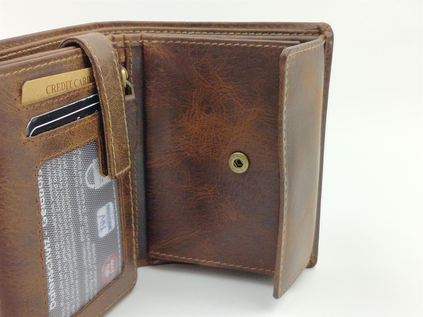 Herren Geldbörse Scheintasche braun Leder Hochformat mit RFID-Schutz