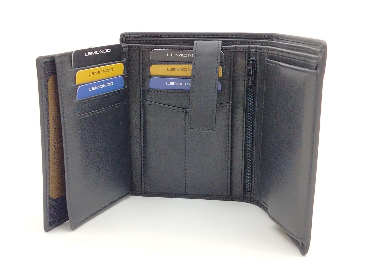 Herren Geldbörse Kombibörse Leder schwarz – Hochformat & RFID