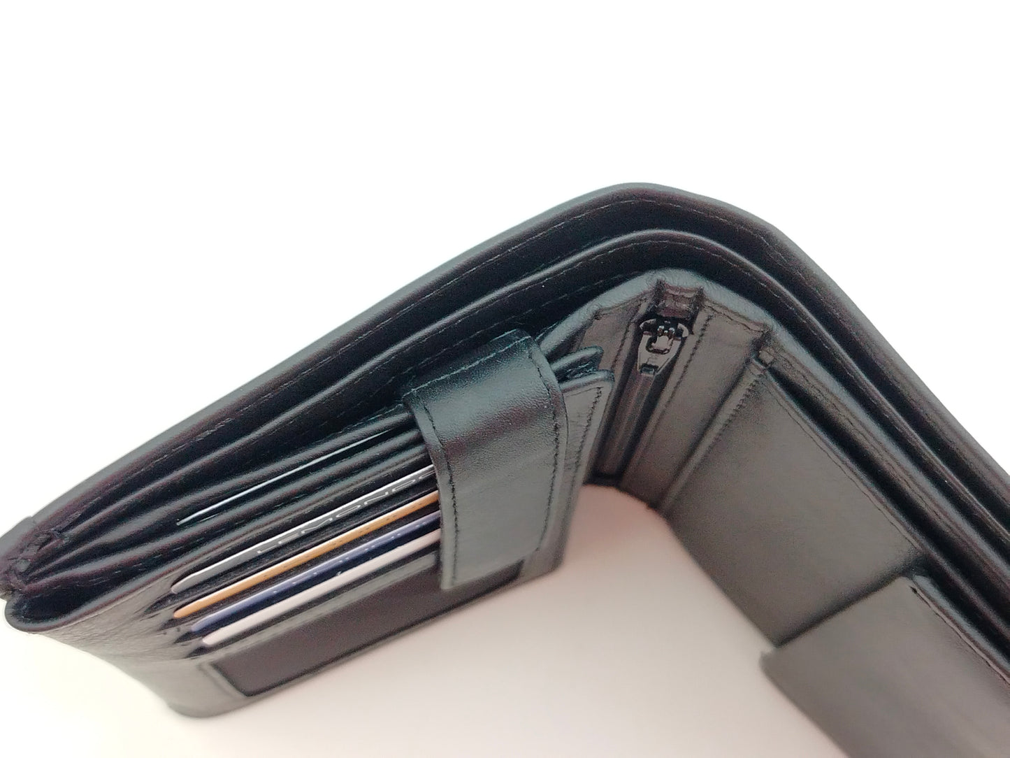 Herren Geldbörse Kombibörse Leder schwarz – Hochformat & RFID