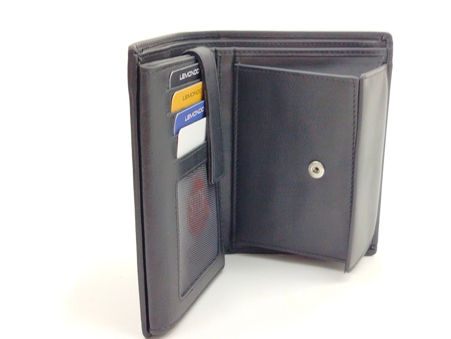 Herren Geldbörse Kombibörse Leder schwarz – Hochformat & RFID