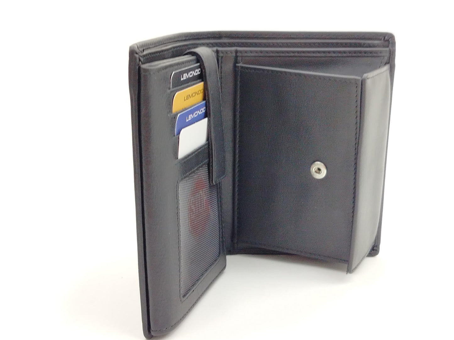Herren Geldbörse Kombibörse Leder schwarz – Hochformat & RFID