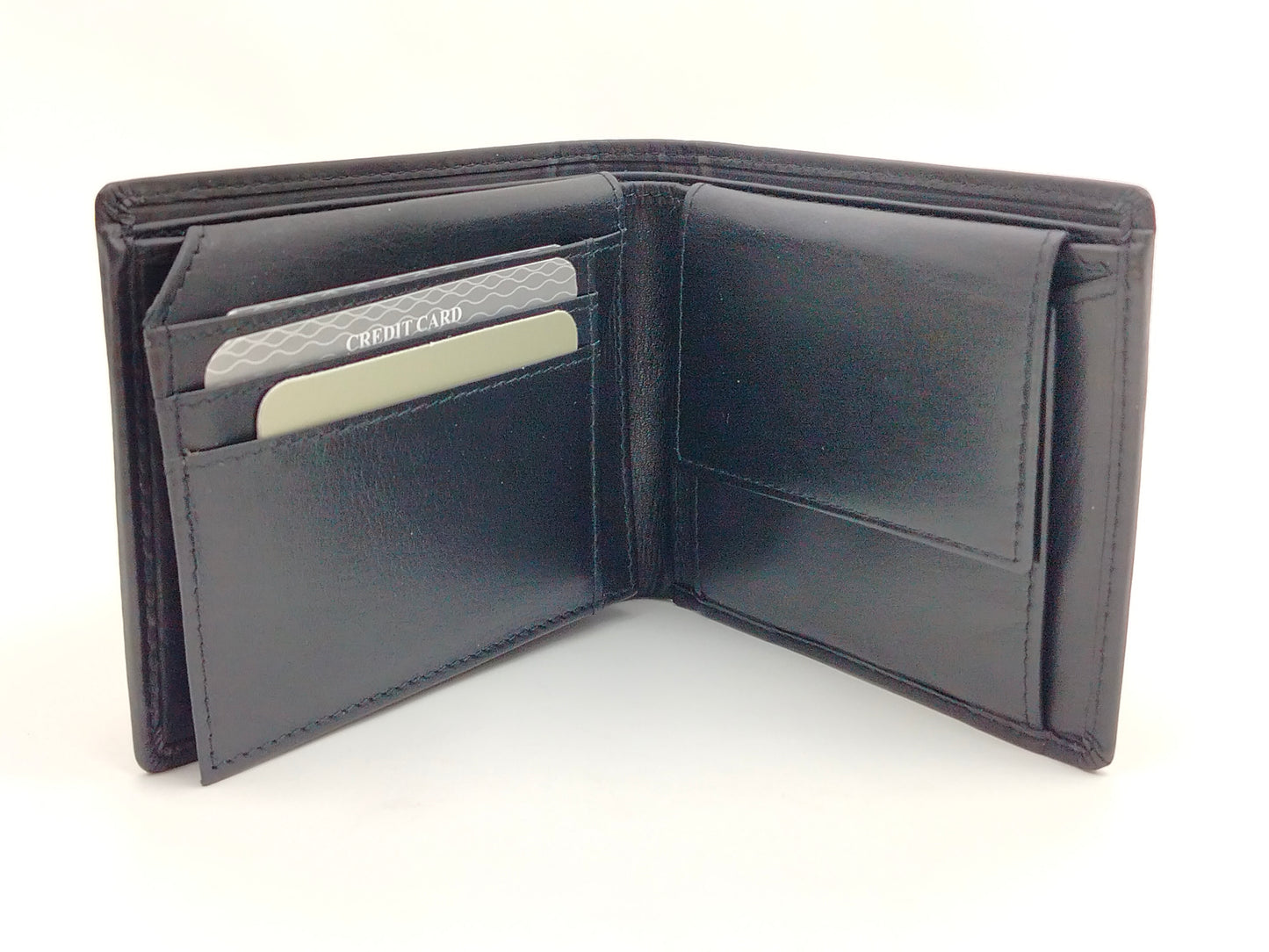 Flache Scheintasche aus Leder schwarz mit RFID-Schutz – handliche Herren Geldbörse
