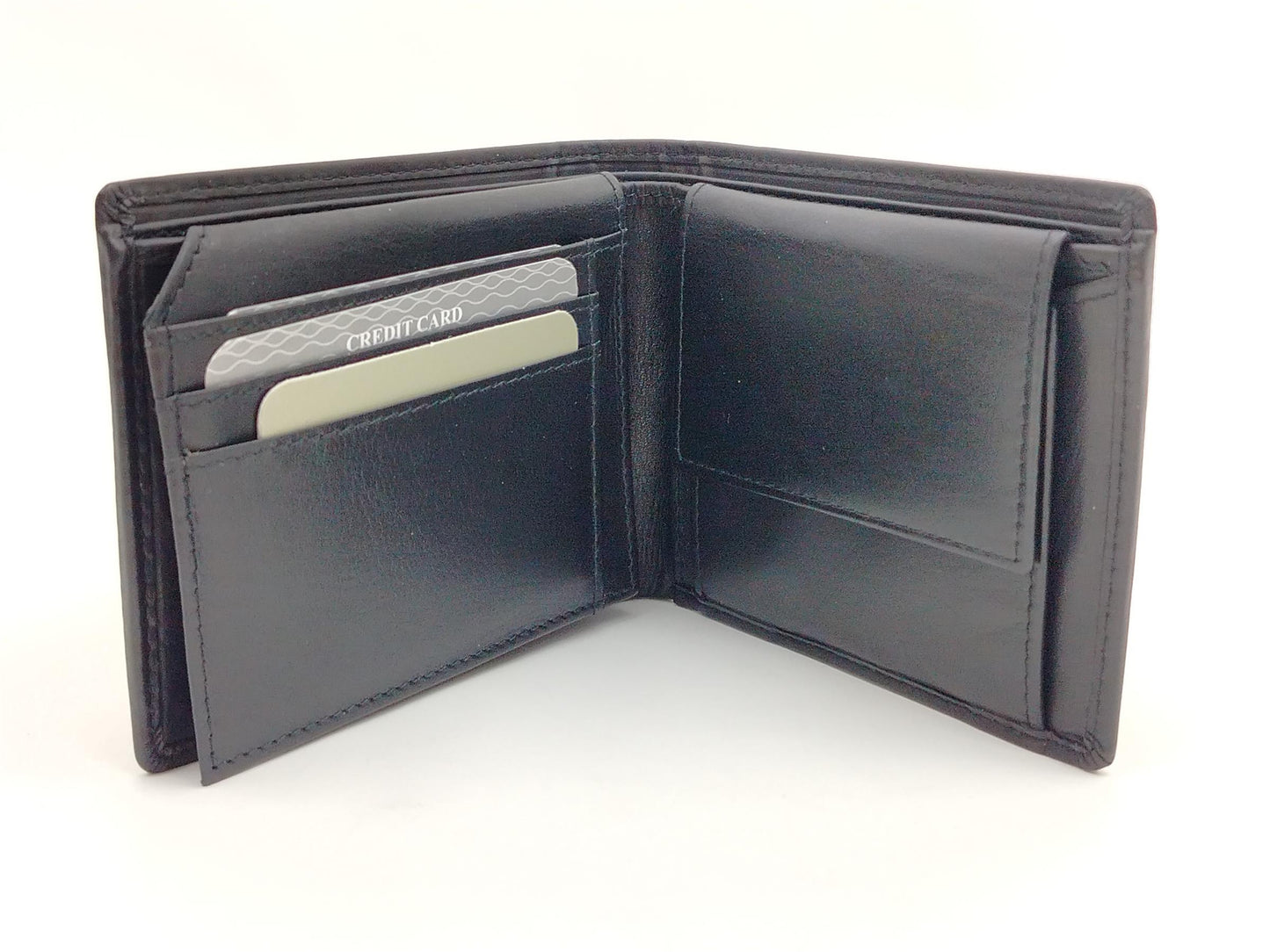 Flache Scheintasche aus Leder schwarz mit RFID-Schutz – handliche Herren Geldbörse