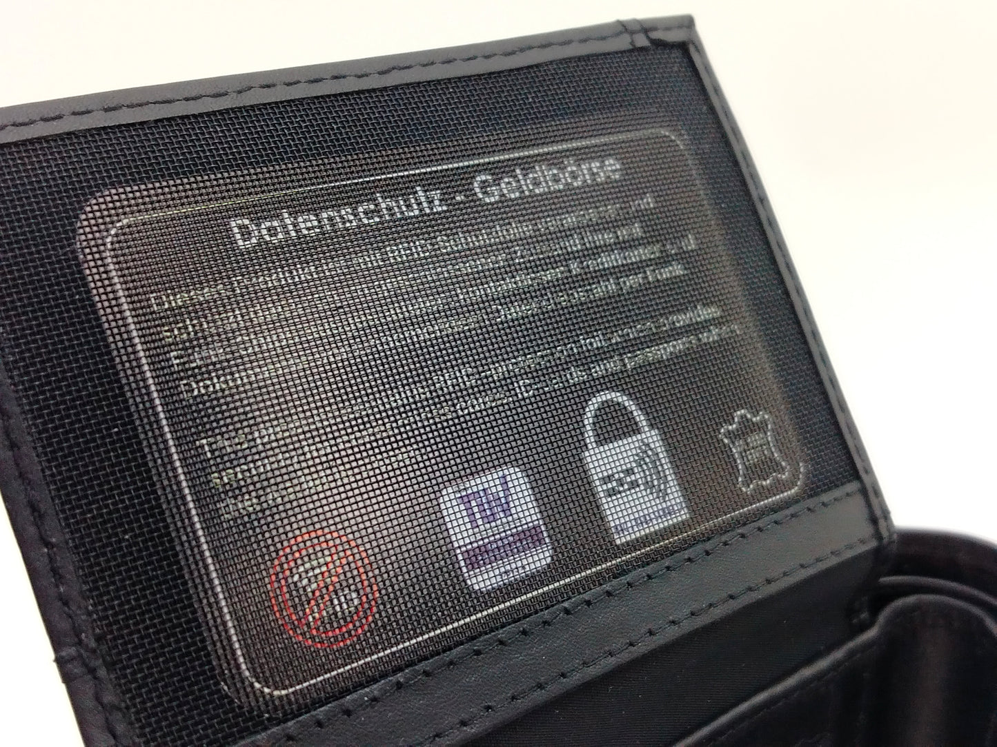 Flache Scheintasche aus Leder schwarz mit RFID-Schutz – handliche Herren Geldbörse