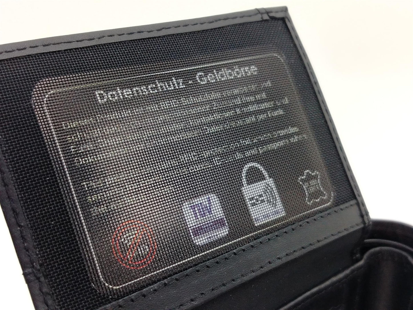 Flache Scheintasche aus Leder schwarz mit RFID-Schutz – handliche Herren Geldbörse