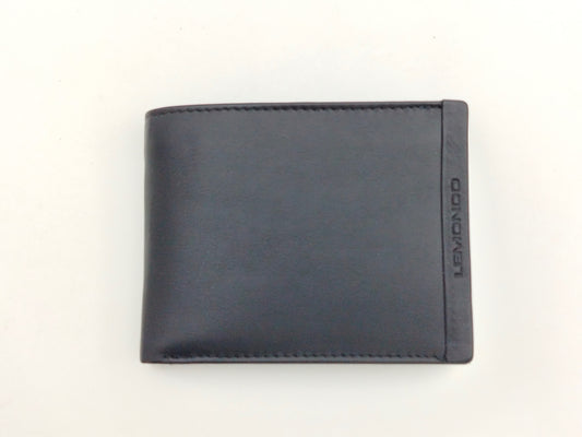 Schwarze Leder Brieftasche Herren mit Ausweissichtfenster und Münzfach