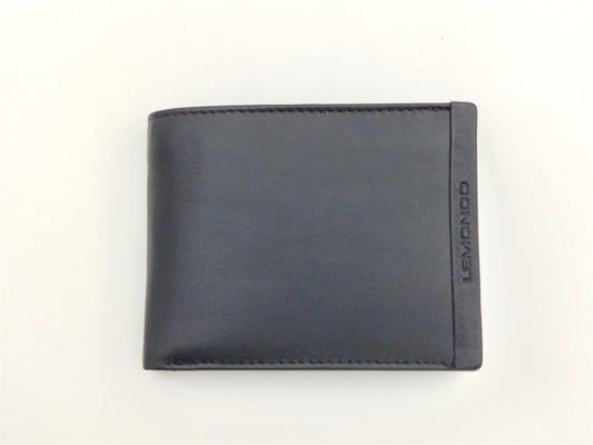 Schwarze Leder Brieftasche Herren mit Ausweissichtfenster und Münzfach