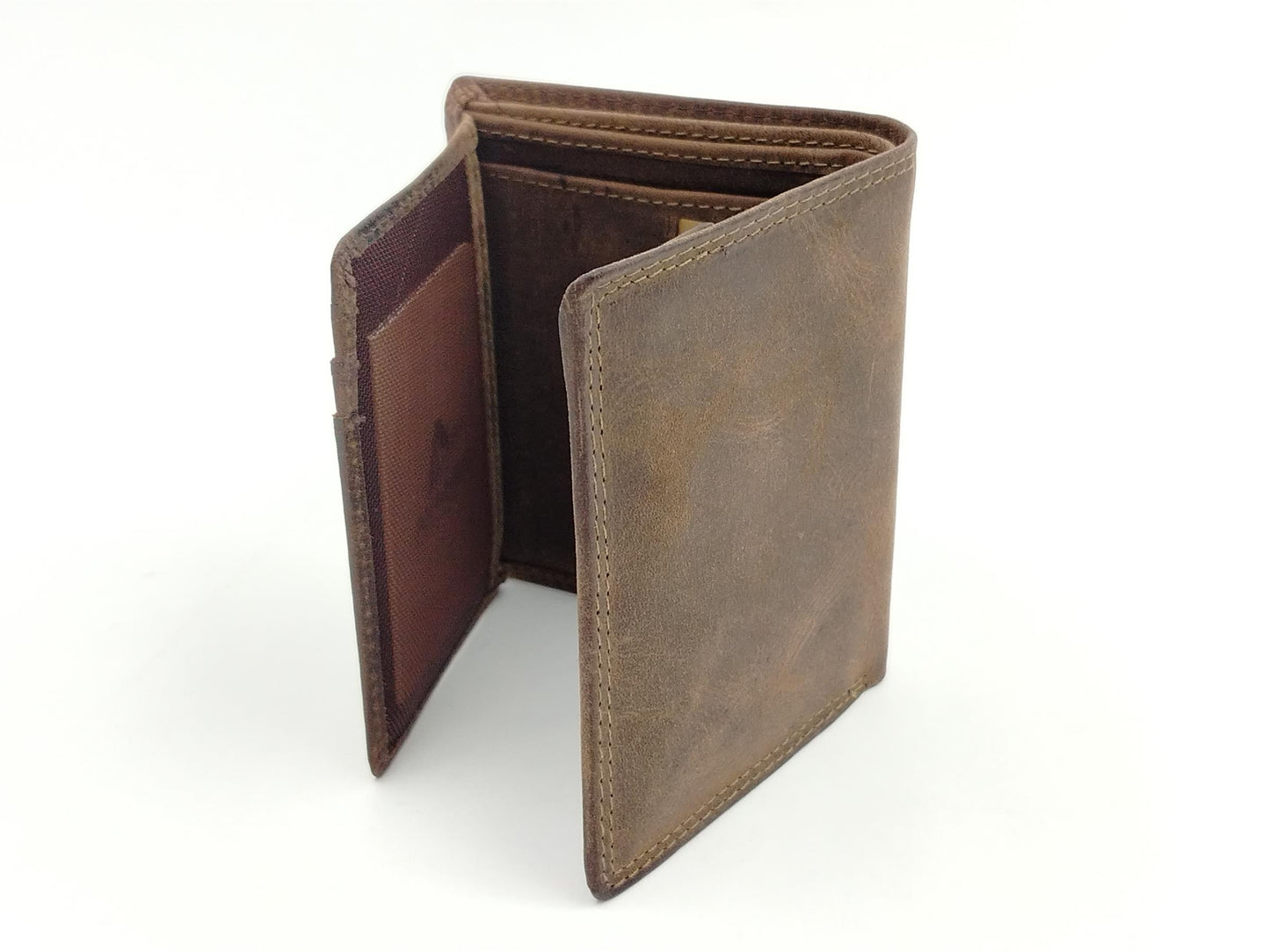Klassische Herrenbörse Leder braun – rustikales Design mit Kartenfächern