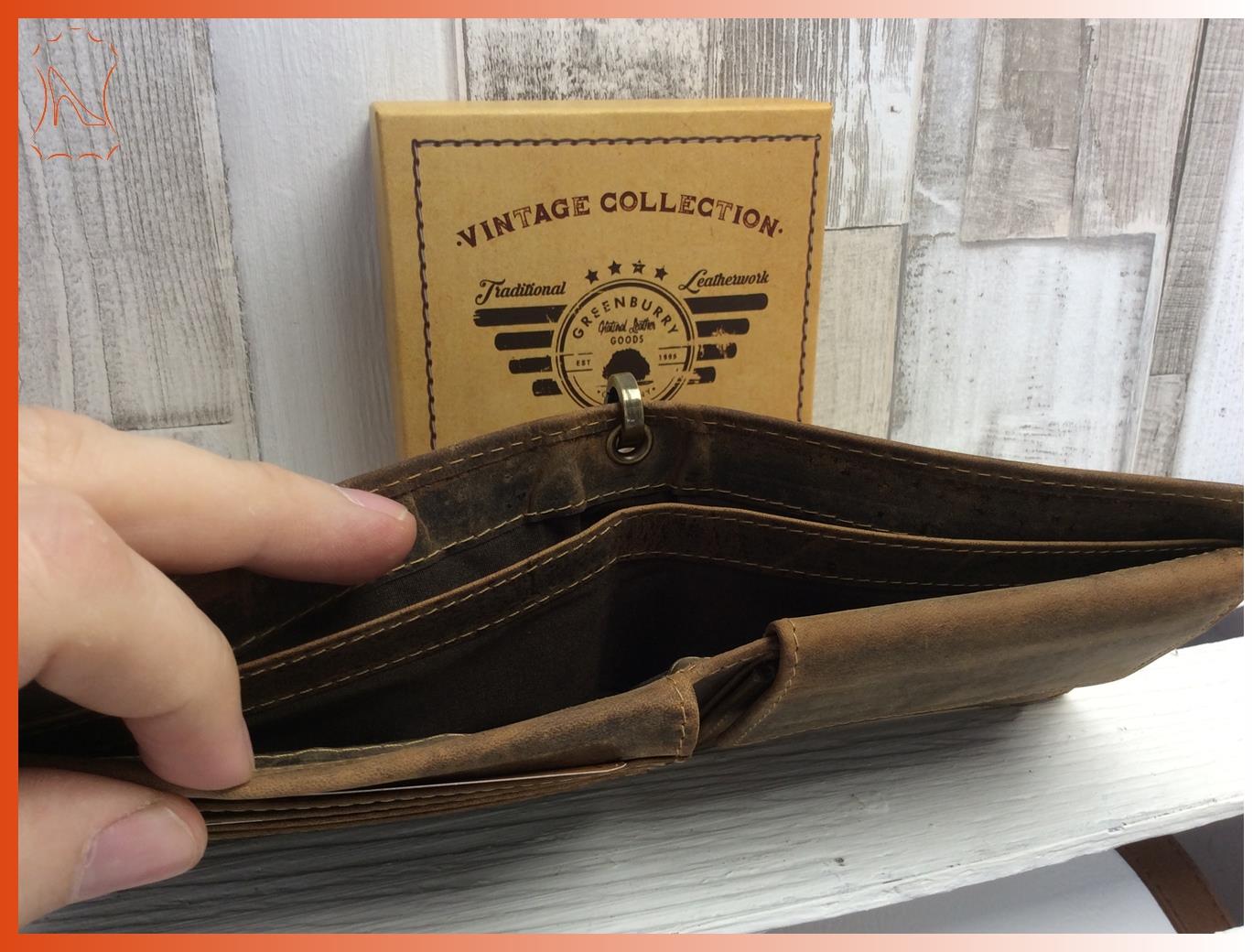Totenkopf Teufel Fettlederbörse Antiklederbrieftasche Geldbörse braun
