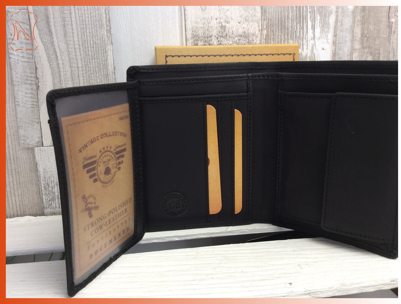 schwarze Fettlederbörse Antiklederbörse Brieftasche Used Look