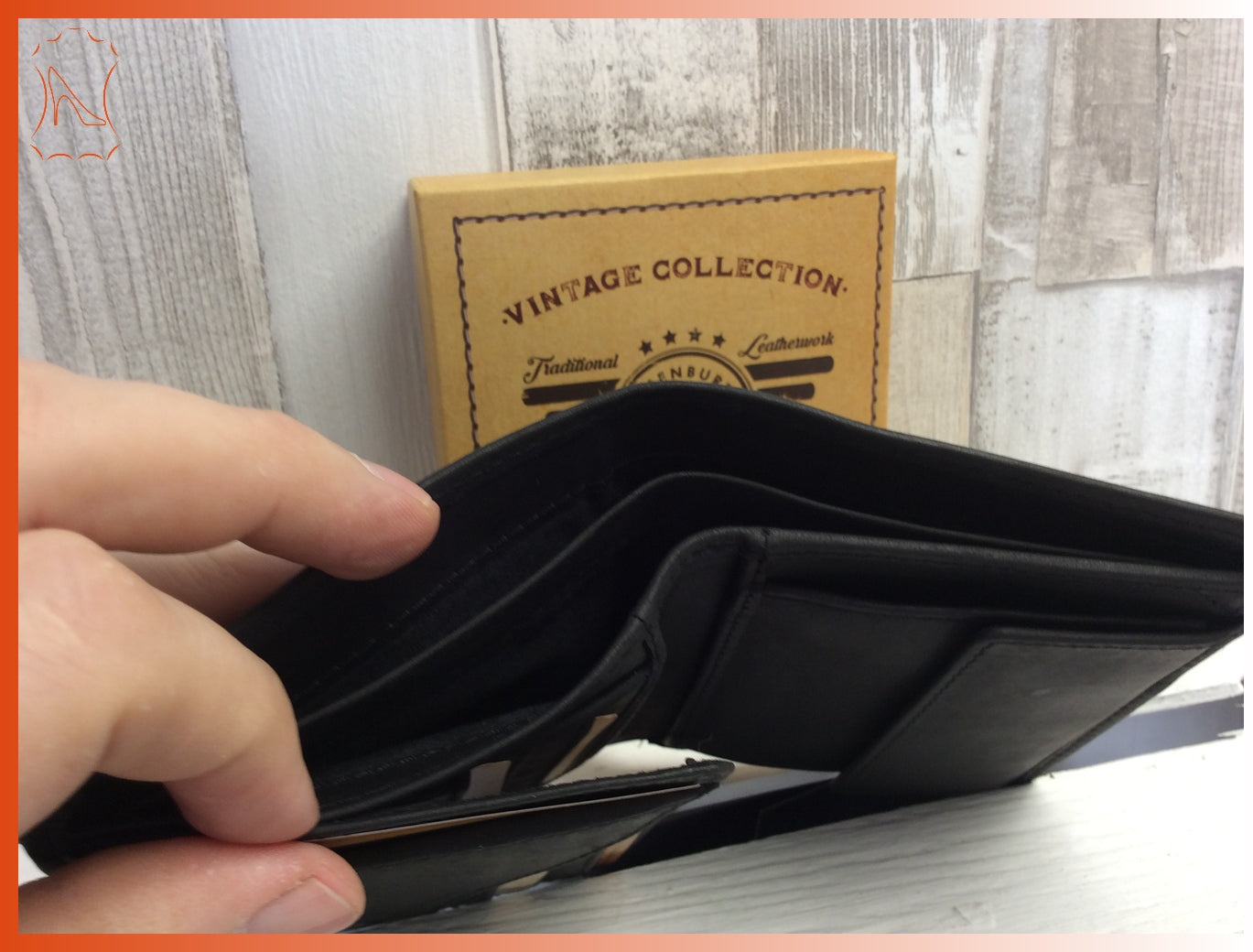 schwarze Fettlederbörse Antiklederbörse Brieftasche Used Look