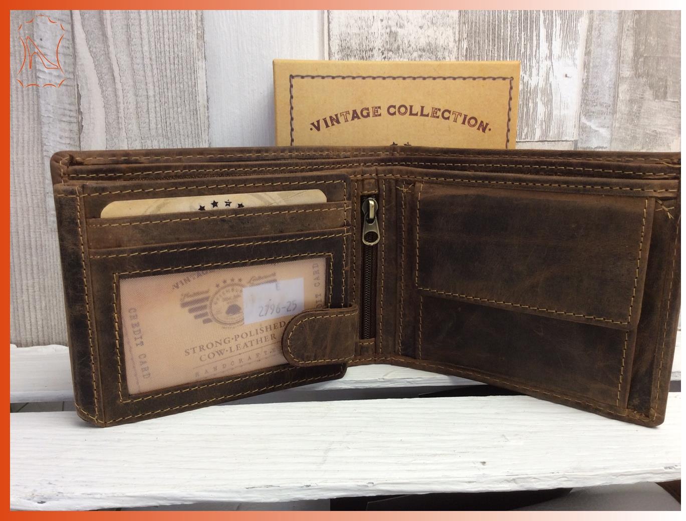 Vintage Geldbörse Antiklederbörse Adler Vogel braun
