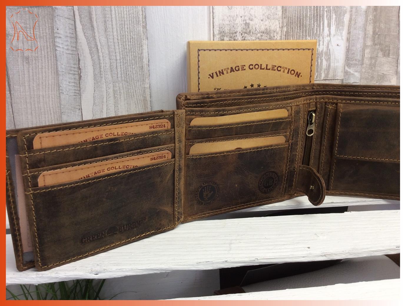 Vintage Geldbörse Antiklederbörse Adler Vogel braun