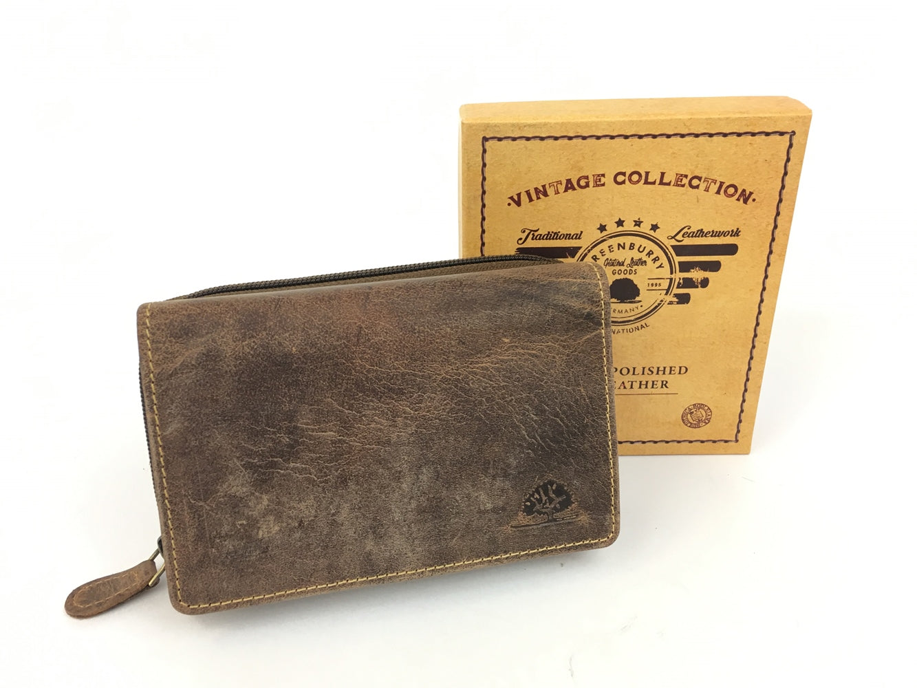 Fettlederbörse Damenbörse Antikleder Braun rustikal Used Look Vintage