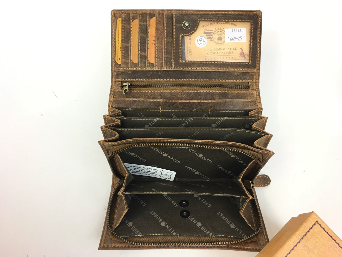 große Greenburry Vintage Damenkombibörse lang mit Reißverschlusskleingeldfach