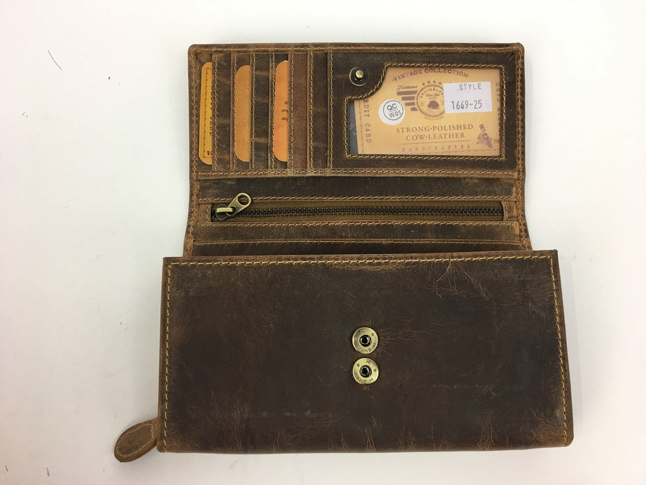 große Greenburry Vintage Damenkombibörse lang mit Reißverschlusskleingeldfach