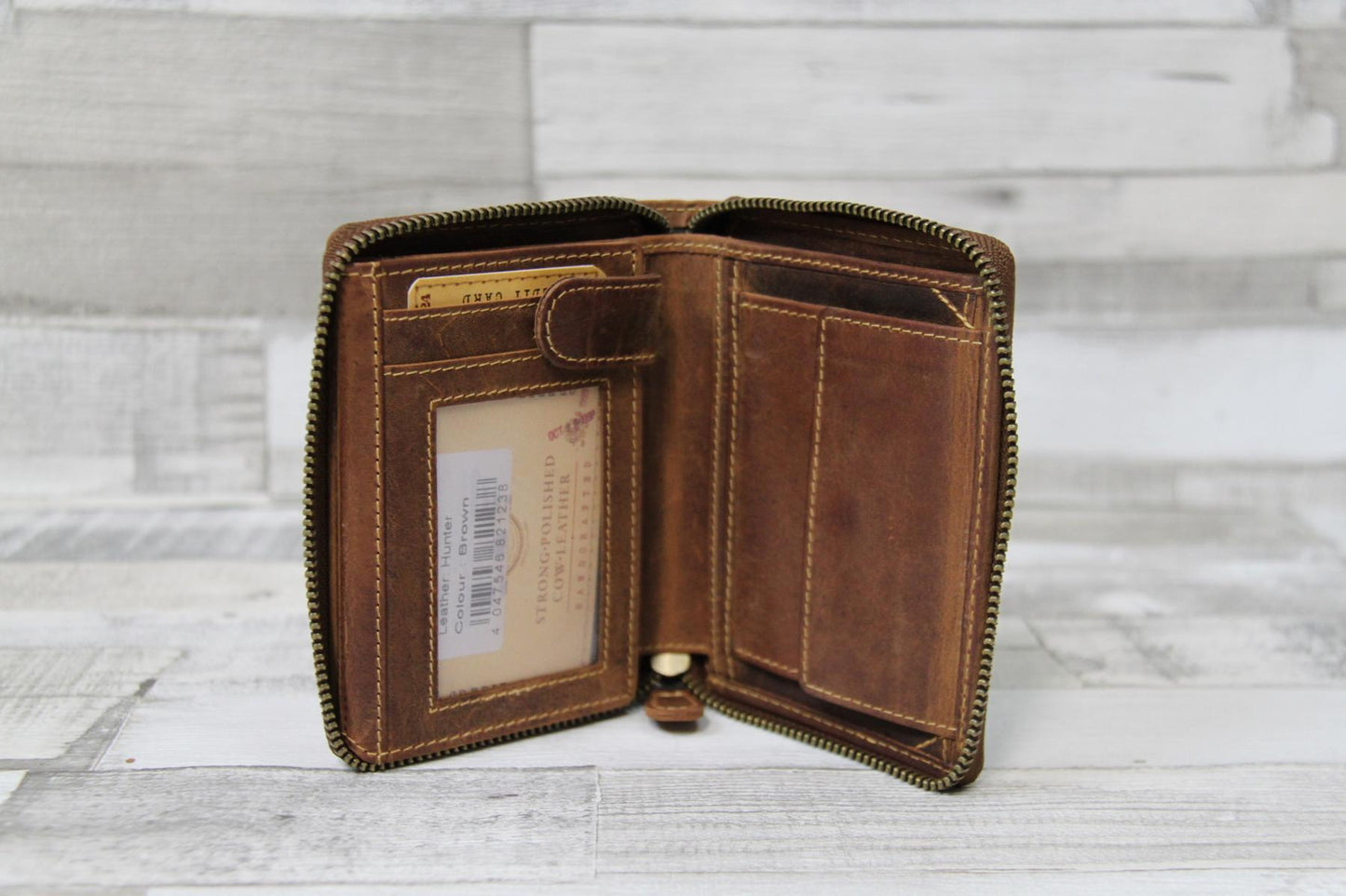 Vintage Herrenbörse Sternzeichen Waage Leder Geldbörse Reißverschluss