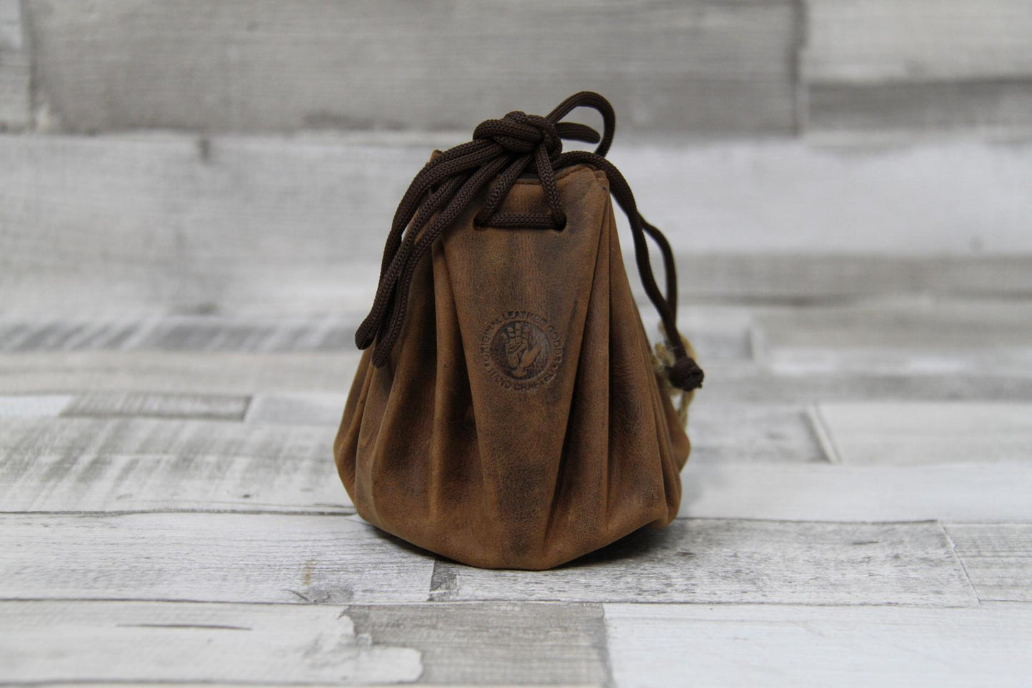 Ledergeldsack Geldsack Leder Vintage – Münzbeutel aus braunem Fettleder